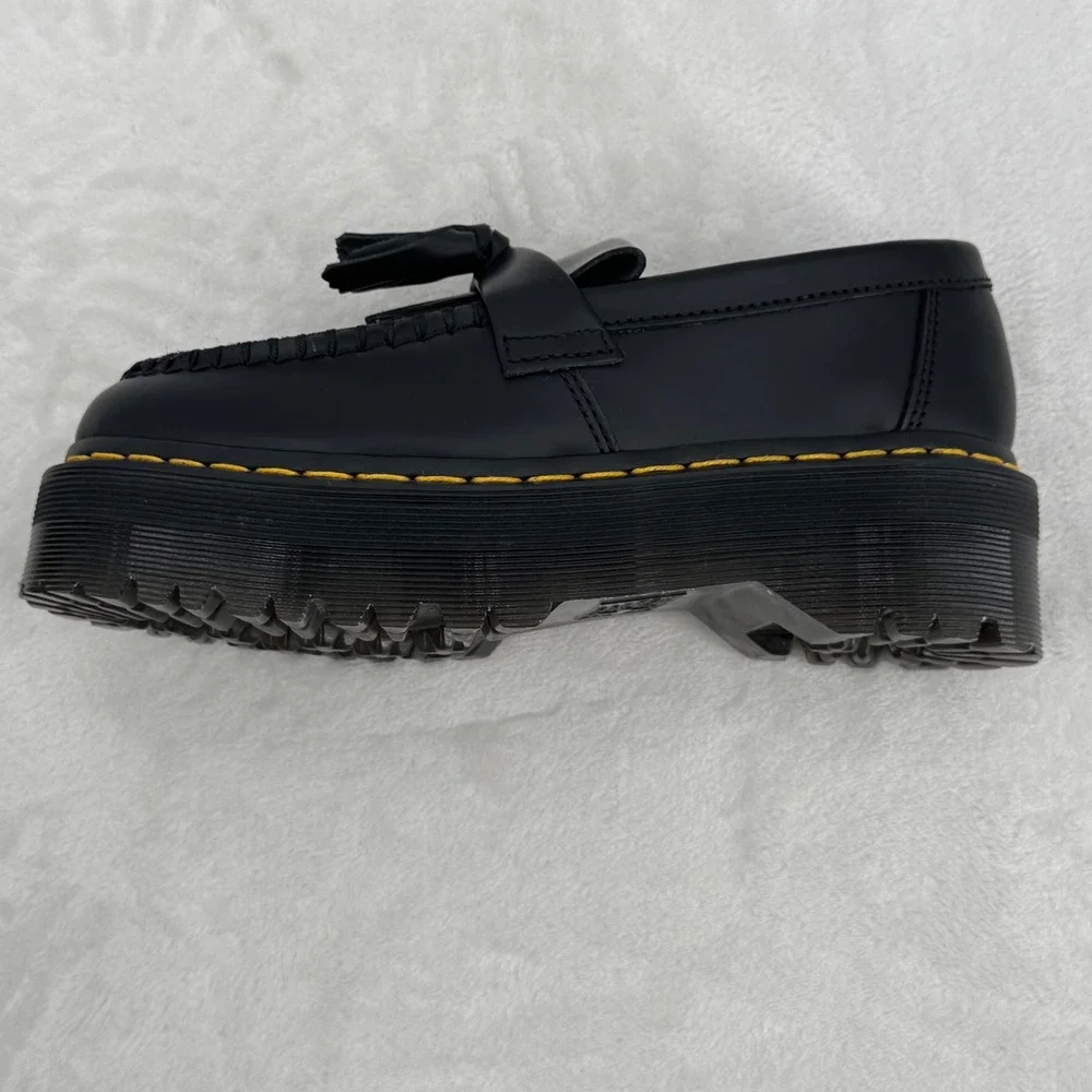 Dr Martens Adrian Quad Kiltie Platform Loafers Black Leather Womens 6 Retro Vibe - Picture 6 of 8